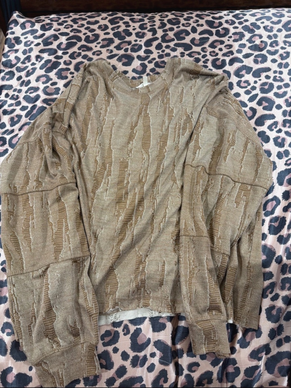 Gilded intent Women’s Distressed Knit Sweater - Tan